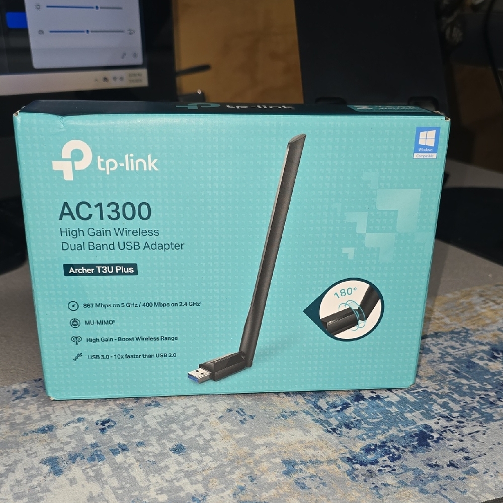 TP-Link AC1300 High Gain Wireless USB Adapter - Black